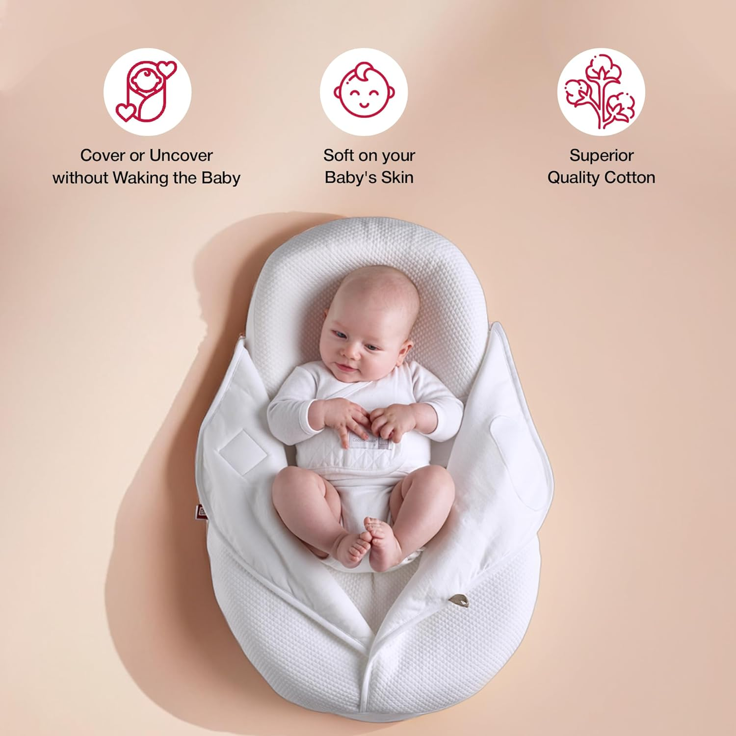 Red Castle Cocoonacover 0.5 Tog Lightweight Blanket, White