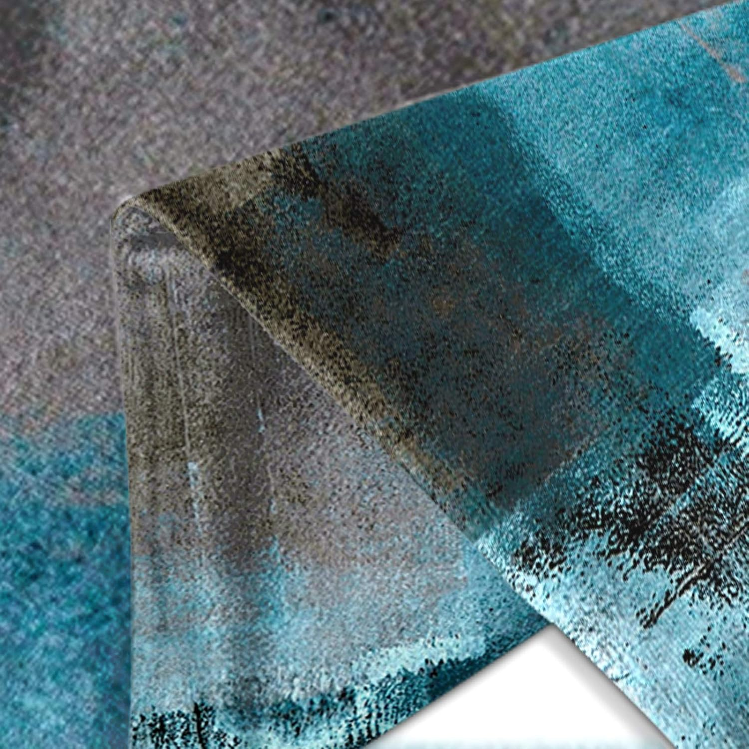 Britimes Throw Pillow Covers Modern Home Art Decor, 18 X 18 Inches Set of 2 Pillow Cases Decorative, Abstract Oil Painting Pillowcases for Bedroom, Living Room, Cushion Couch Sofa, Teal Grey image number 3