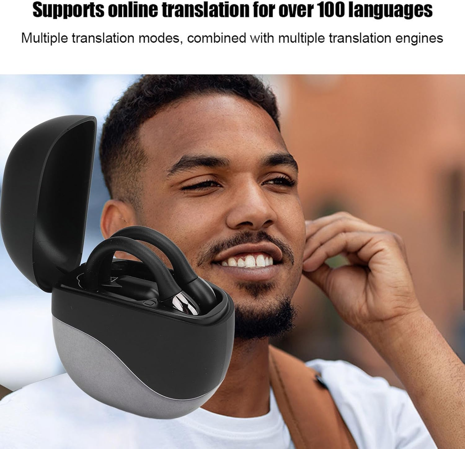 Eulbevoli Language Translator Earbuds, Noise Cancelling 133 Languages Real Time Translation Wireless Bluetooth Translation Device with APP for Business, Language Translation Headphone image number 4