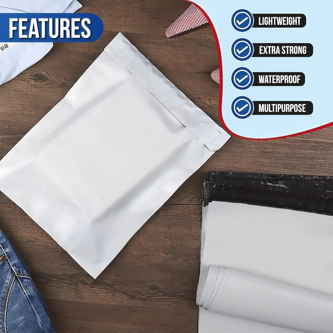 Extraprint Courier Bags 100 Pack/ 100PCS - 310Mm X 405Mm - Plastic Mailing Satchels - Self-Sealing, Packing, Shipping Poly Mailer Bags - Eco-Friendly Postage Bags - Shipping Bags image number 1