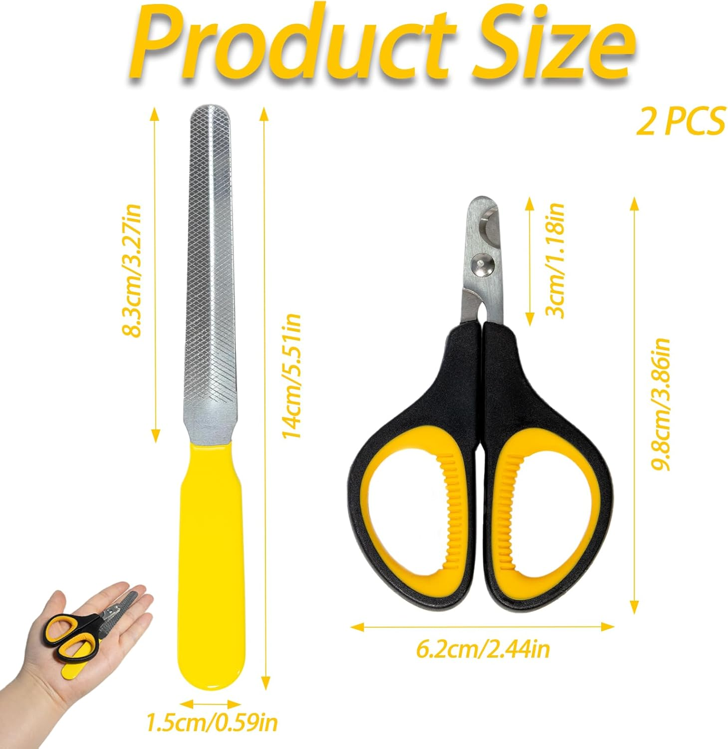 Cat Nail Clippers with Nail File, Stainless Steel Dog Claw Trimmer for Cats Dogs Rabbits Birds Small Animals, Pet Nail Clippers with Non-Slip Handle for Grooming Home Salon Vet Travel Essentials image number 2