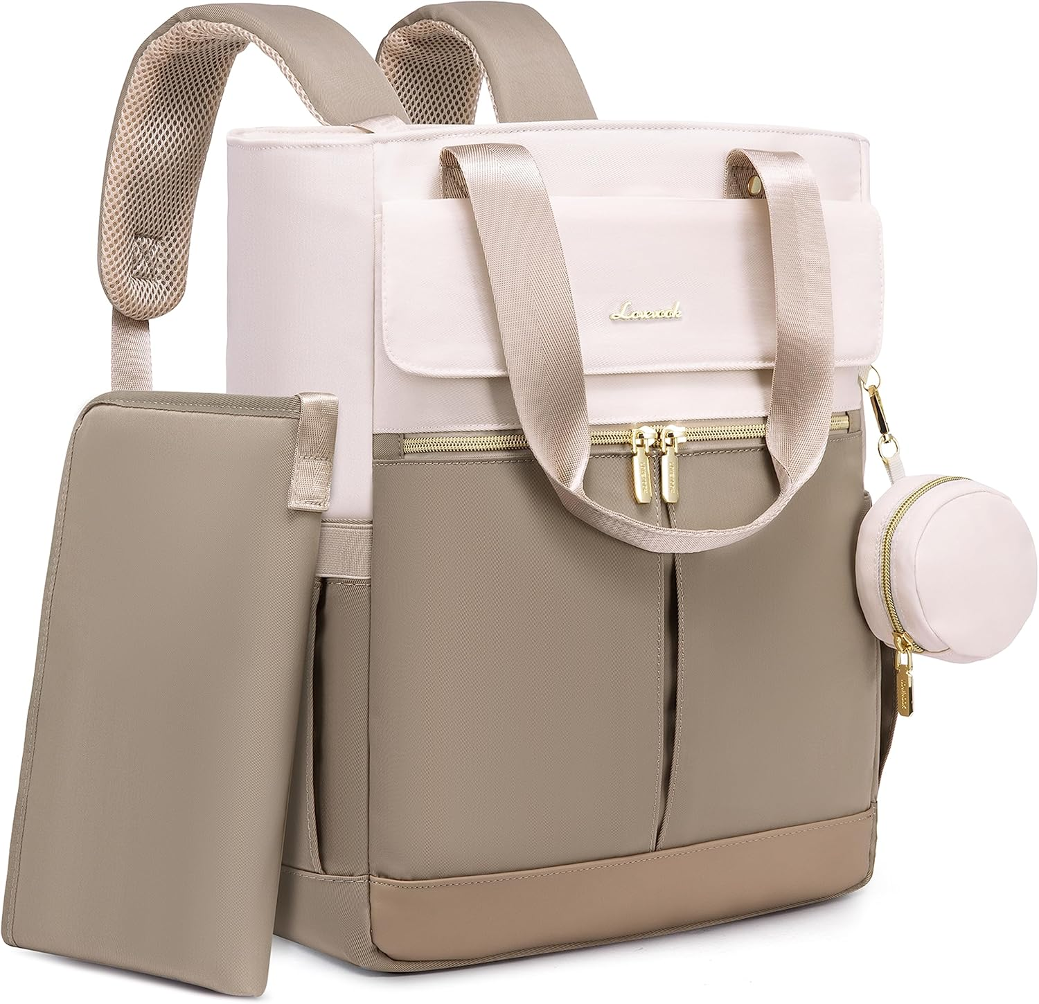 LOVEVOOK Diaper Bag Backpack,Diaper Bag Tote with Insulated Pockets,Baby Bag for Girl Boy with Changing Pad,Large Baby Diaper Bag with Pacifier Case,15.6 Inch Anti-Theft Laptop Backpack for Women image number 5