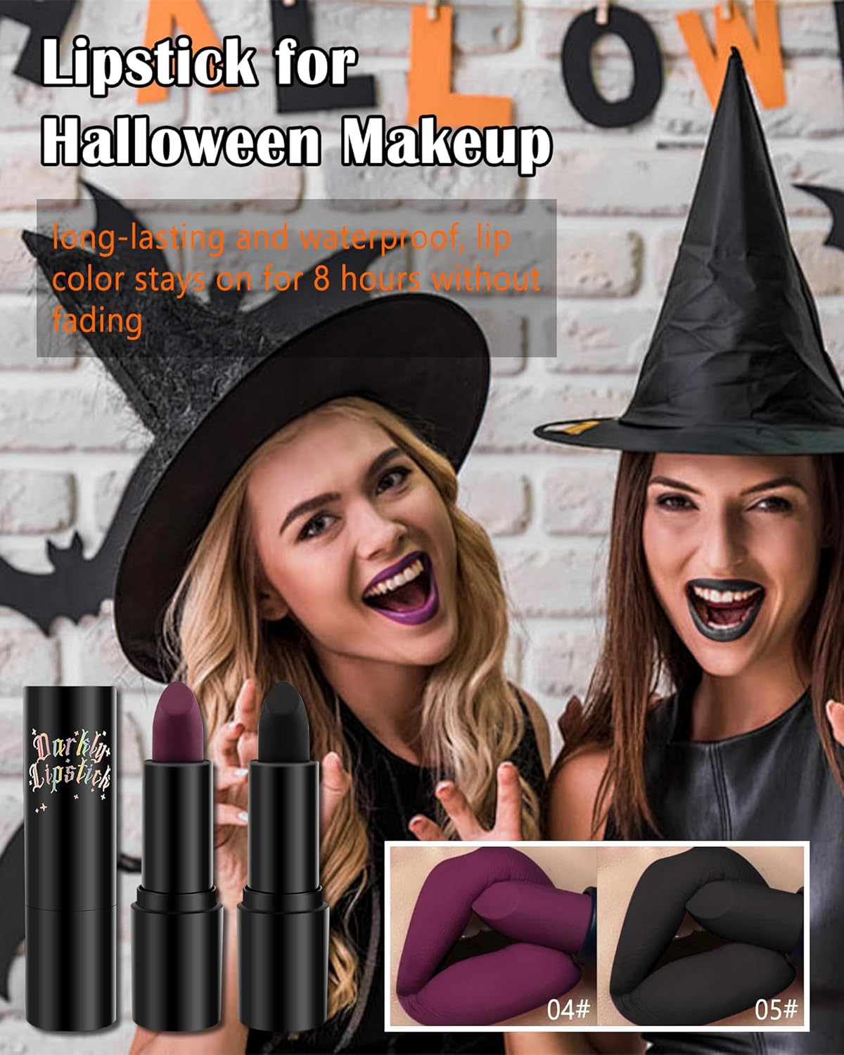 Matte Lipstick Plum, Silky Creamy Texture Lipsticks, Moisturising Lipstick for Cheeks Body Lips, Long-Lasting Moisture, Highly Pigmented Multi-Use Lip Makeup for Halloween 12 image number 4