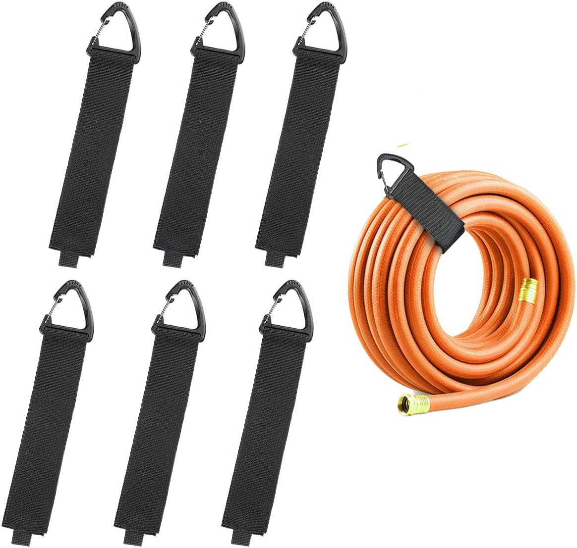 YQQZQ Cable Straps,6Pcs Large Extension Cord Holder for Cables,Hoses and Ropes,Heavy Storage Tape for Outdoor Travel,Climbing and Garage (1.5 in Width,16 in Length) image number 3
