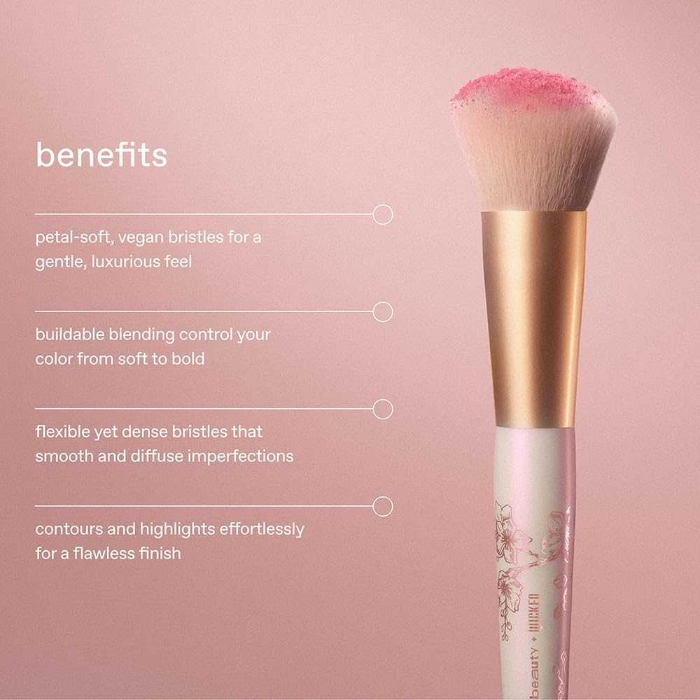 R.E.M. Beauty X Wicked: for Good | Cherry Blossom Blush Brush | Soft, Plush Bristles | Perfect for Building and Blending | 1 Count image number 1