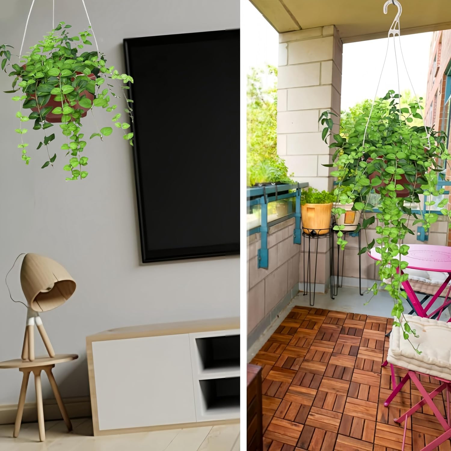 20 Pack Hanging Basket Hangers Hook, 39.5 Cm Plastic Hanging Basket Chain, Wizefolk Garden Plant Hangers, Flower Plant Pot Hanger, for Plastic Flowerpot (White)