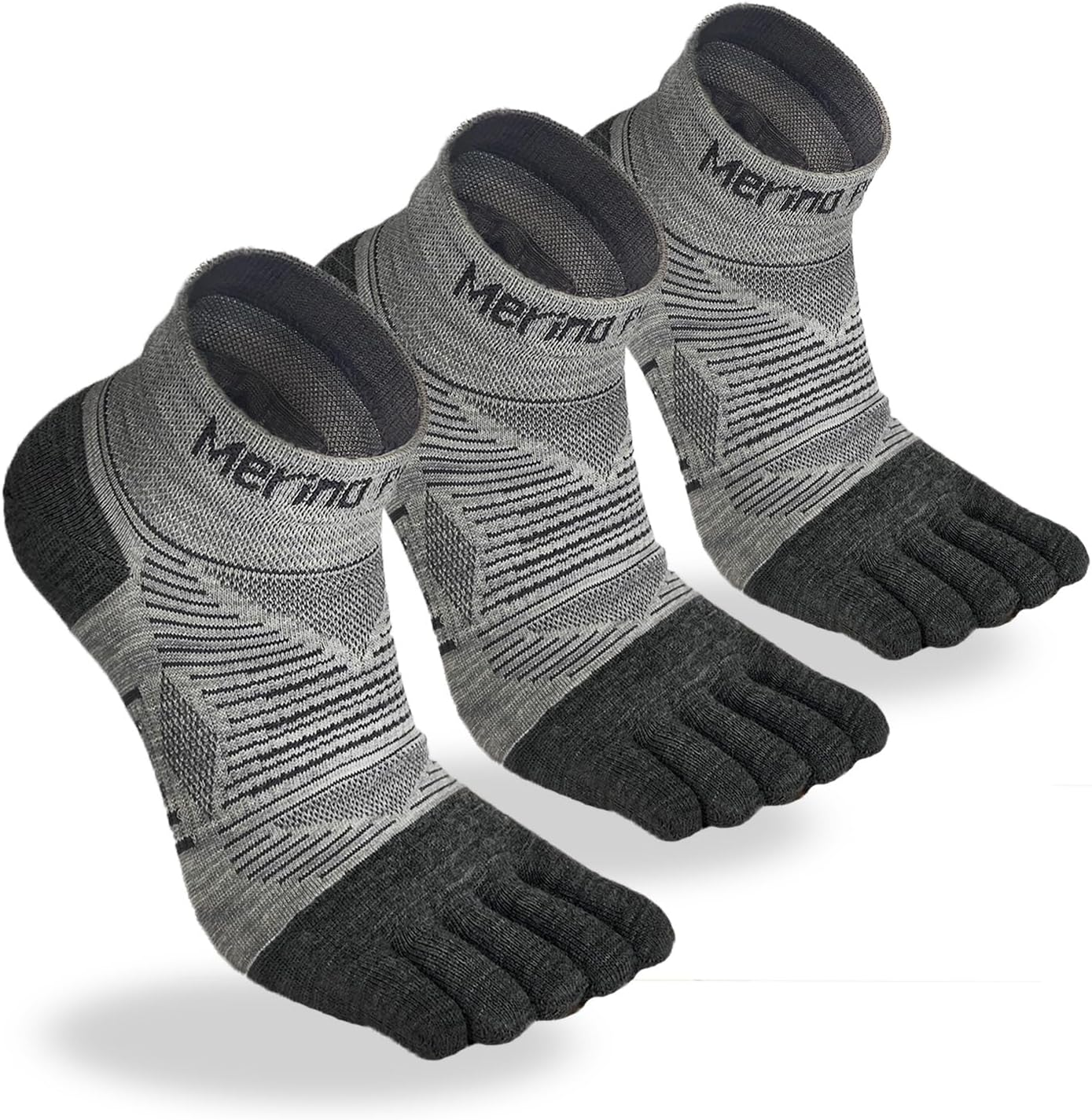 Merino Protect Merino Wool Toe Socks for Men&Women Hiking Socks Odor Resistant Crew Running Socks