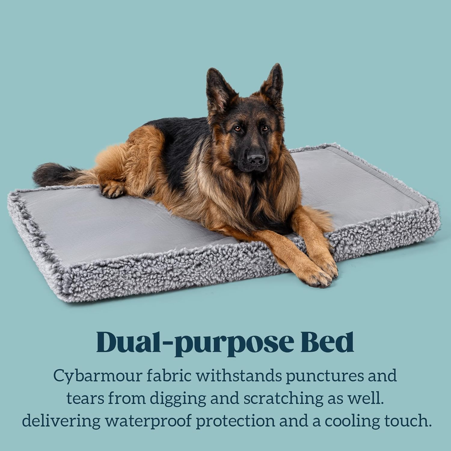 Stoutwool 10Cm Chew Proof Dog Bed - Orthopedic Chew Resistant Dog Crate Pad - Fluffy Kennel Mat for Aggressive Chewers - Ideal for Large Breeds & Fits L 92Cm Crate - 89X59X10Cm, Charcoal image number 3