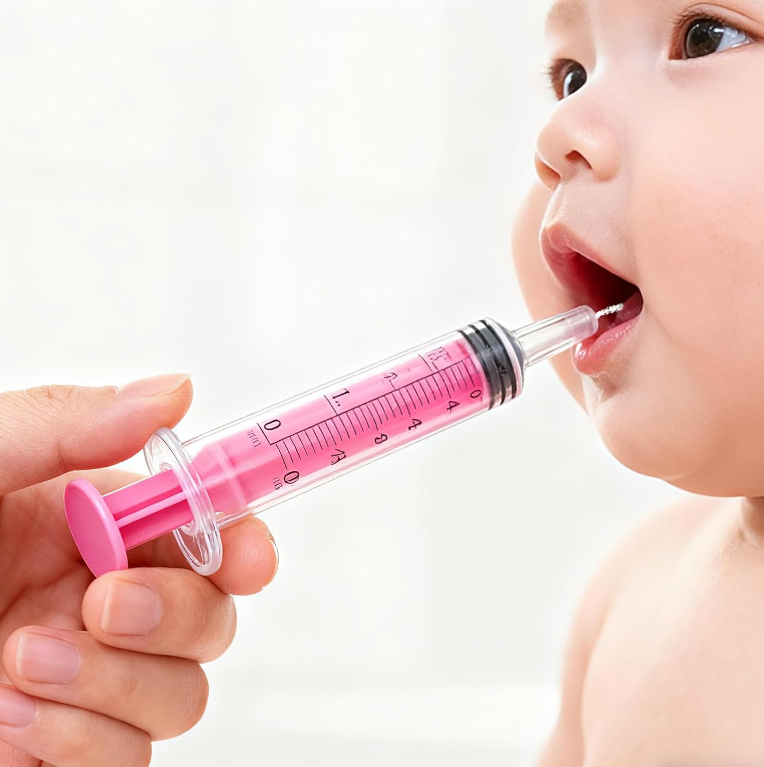 20 Capped Oral Pink Syringes, Sterile, Individually Packaged, for Oral Administration to Infants, Adults, and Animals in Scientific Laboratories, Liquid Distribution (10Ml) image number 6