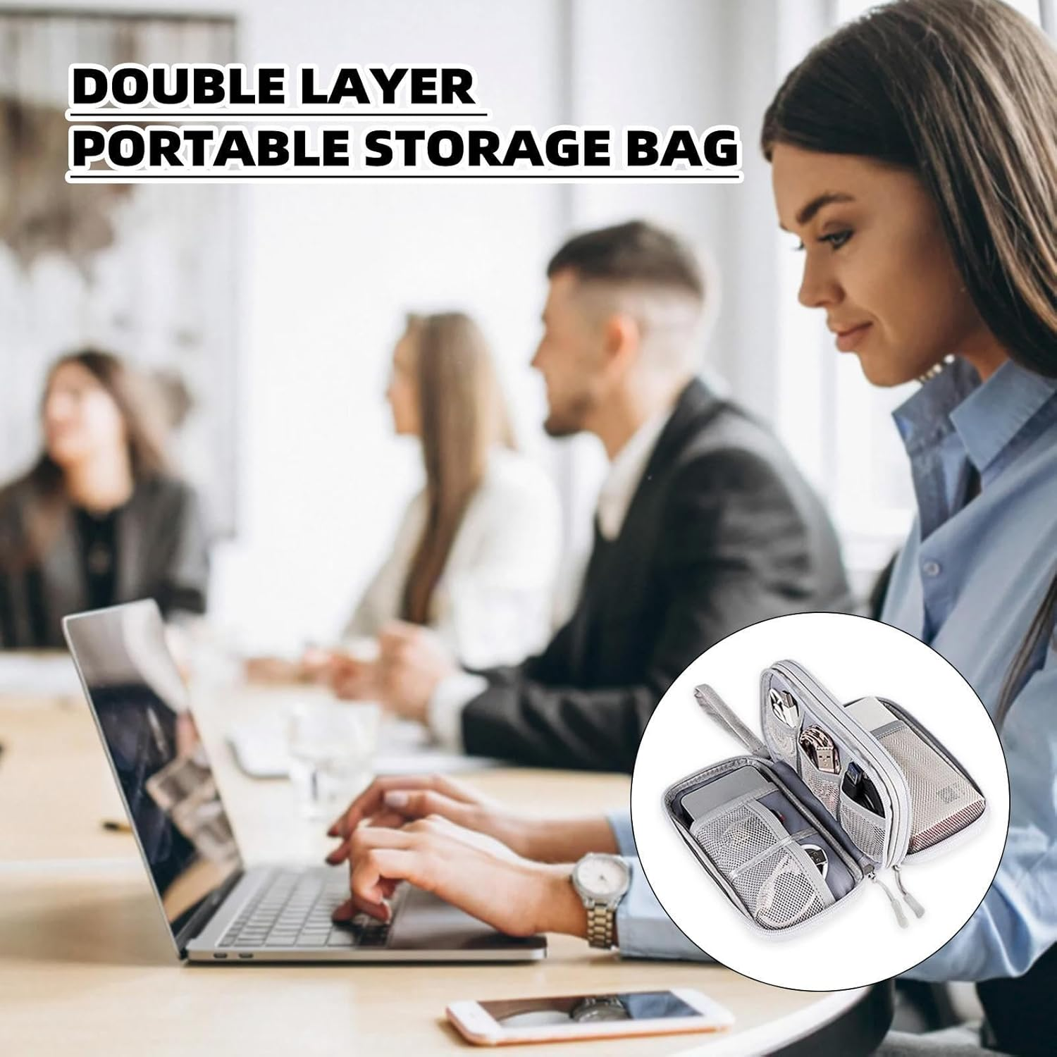 Electronic Organizer Travel Case | Travel Cord Organizer | Cord Storage Bag Travel Case, Travel Cable Organizer Pouch, Waterproof Electronic Accessories Carrying Bag Maijia image number 1