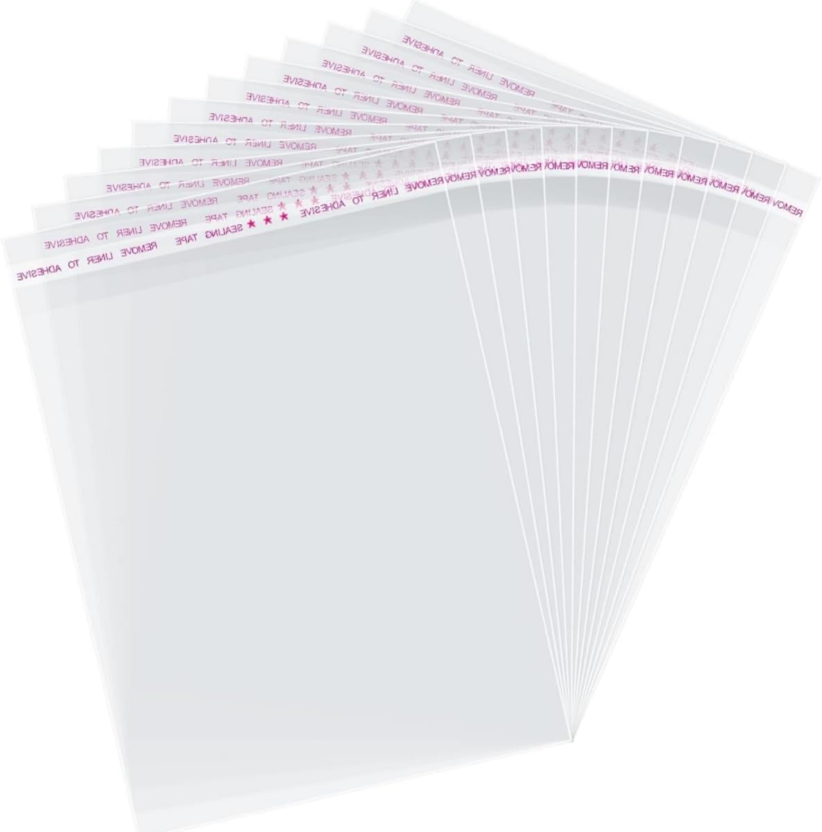 Wujzkisster 200 Pcs Clear Self Sealing Cellophane Bags 5X7 Inches Resealable Plastic Poly for Packaging Treats Gifts Candy Bread Etc (13 X18) image number 4