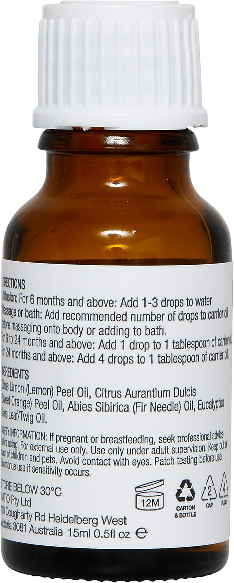 Natio Australia Kids Happy Days Essential Oil Blend 15Ml - Essential Oils Safe for Kids - Lemon, Sweet Orange, Fir Needle & Eucalyptus Pure Essential Oils - Vegan Friendly & Made in Australia image number 1