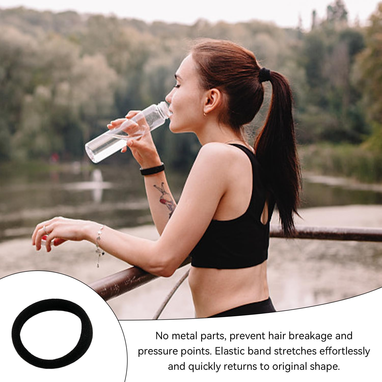 Pack of 15 Hair Ropes, Simple Elastic Hair Band, Ponytail Fix Rope, All Same Braided Hair Accessories, Hair Wrapping Tools for Girls image number 3