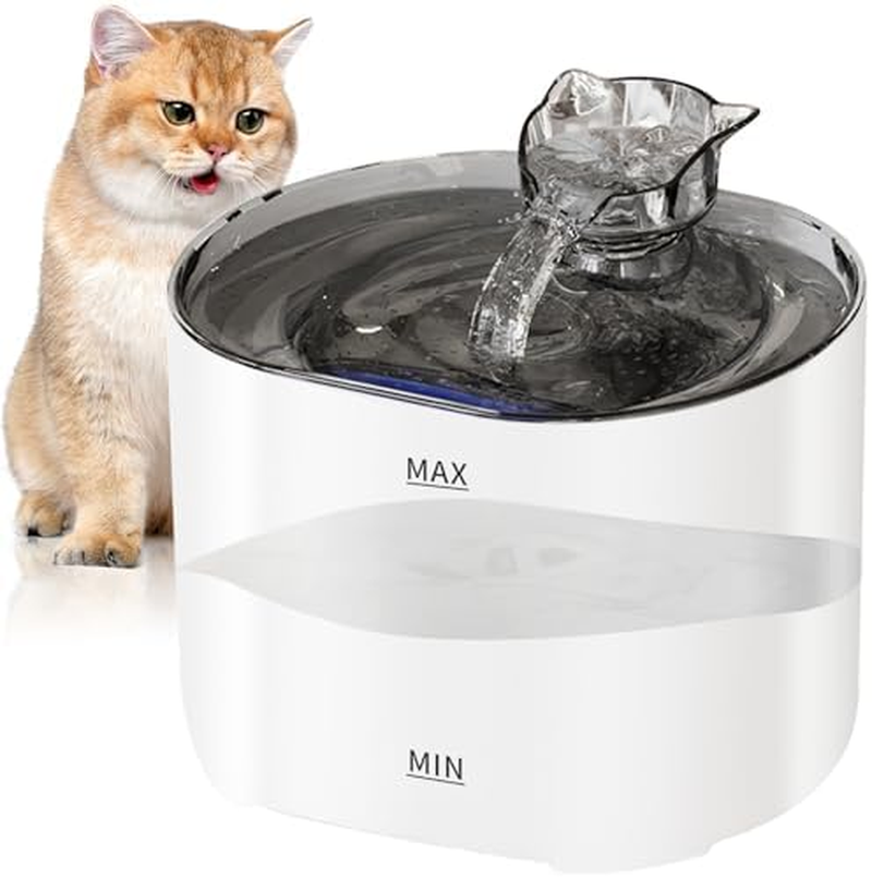 Cat Water Fountain, 2.2L Automatic Pet Water Dispenser with 4-Layer Filtration, Quiet for Cats, Dogs, Multiple Pets image number 2