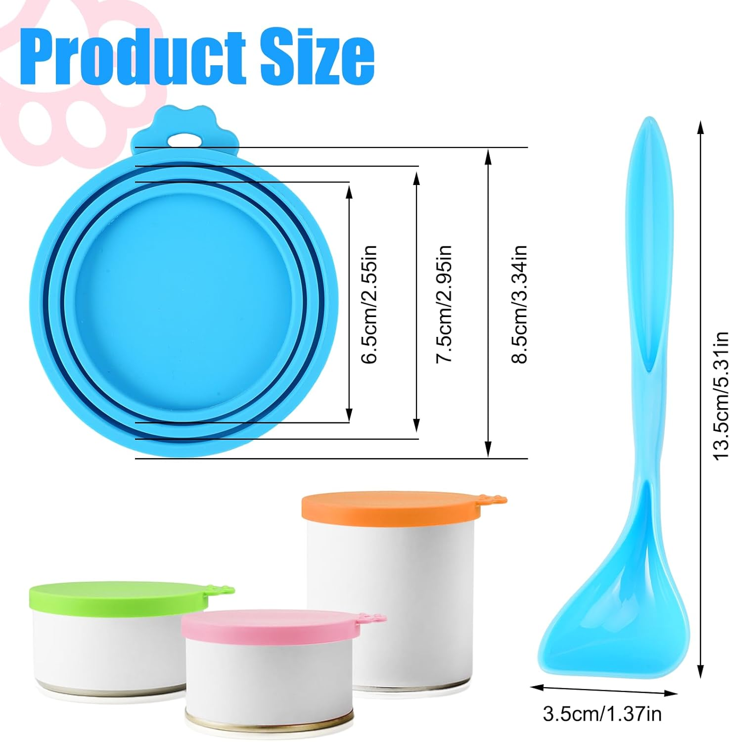 Pack of 4 Silicone Lids for Cans, Can Lids, Cat Food with 4 Spoons, Universal Silicone Can Lid, Can Lid, Dog Food, Cat Can Lid, Canning Lid, Can Lid for Pet Food image number 2