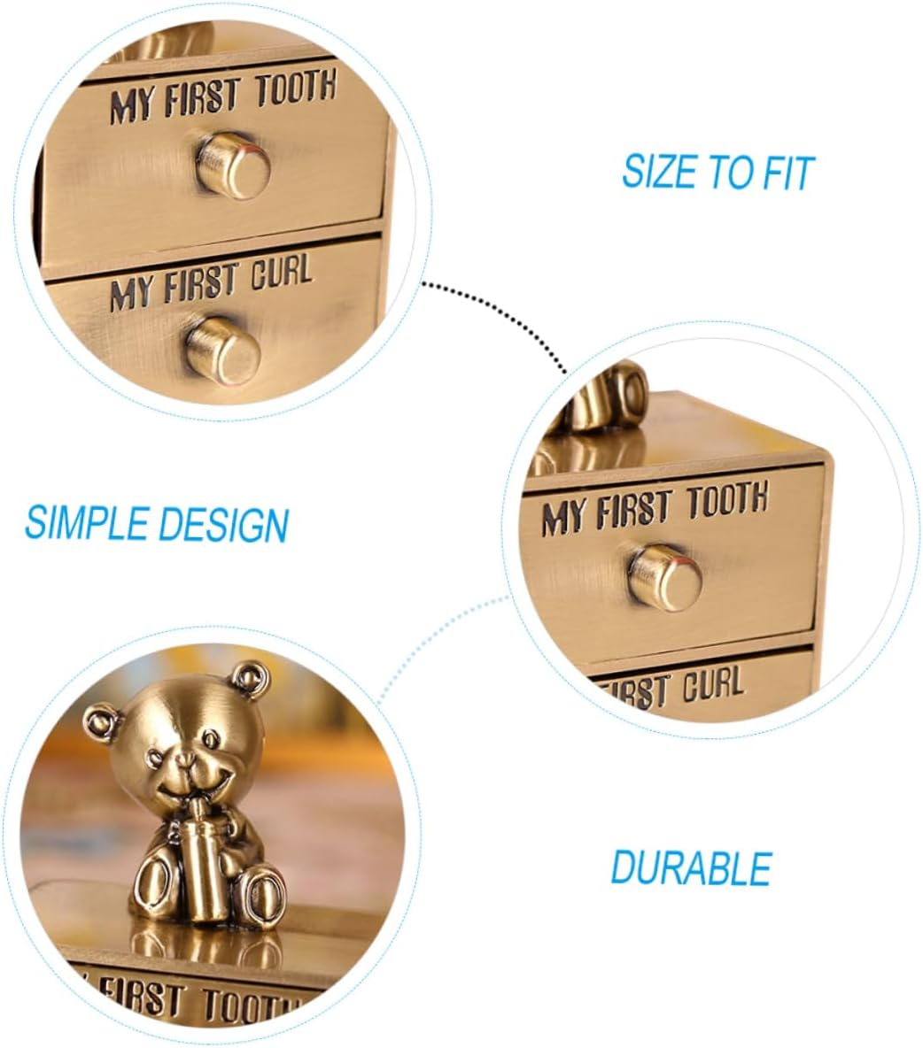 Keepsake Organizer Box Tooth Keepsake Box for Boys and Girls Animals Patterns Zinc Alloy Material Safe image number 6