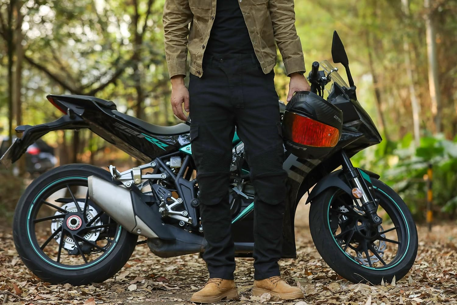 Ctbqitom Motorcycle Pants for Men with Protective Lining for Motocross Motorbike Dirt Bike Jeans CE Armored Riding Pants image number 5