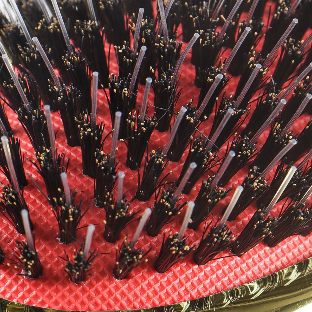 Gorise Hair Brush Paddle Massage Hair Extension Professional Detangling Natural Bristles Cushion Nylon Brush Comb for Women Gold image number 2