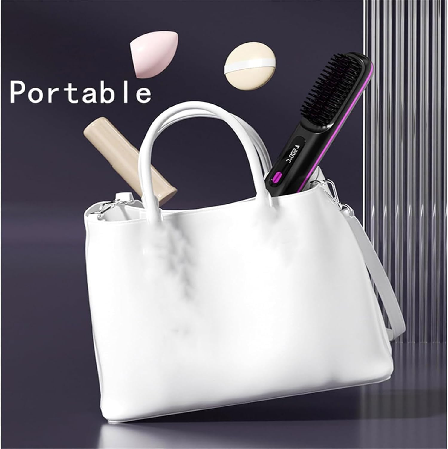 Bellabrush Pro,Bellabrush Pro Hair Brush,Bellabrush Pro Brush,Bellabrush Pro Hair Straightener Brush,Cordless Hair Straightener Brush,Bellabrush Portable Straightener Brush Heated Hair Comb (A)