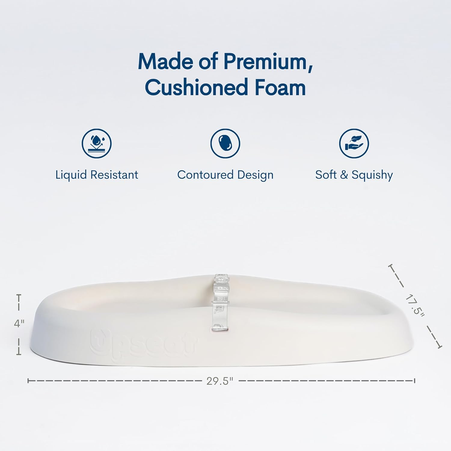 Upseat Baby Changing Pad, Non-Slip Grippy Design, Premium Cushioned Foam, Contoured for Comfort, Waterproof and Easy-To-Clean, Liquid-Resistant (Coconut) image number 3