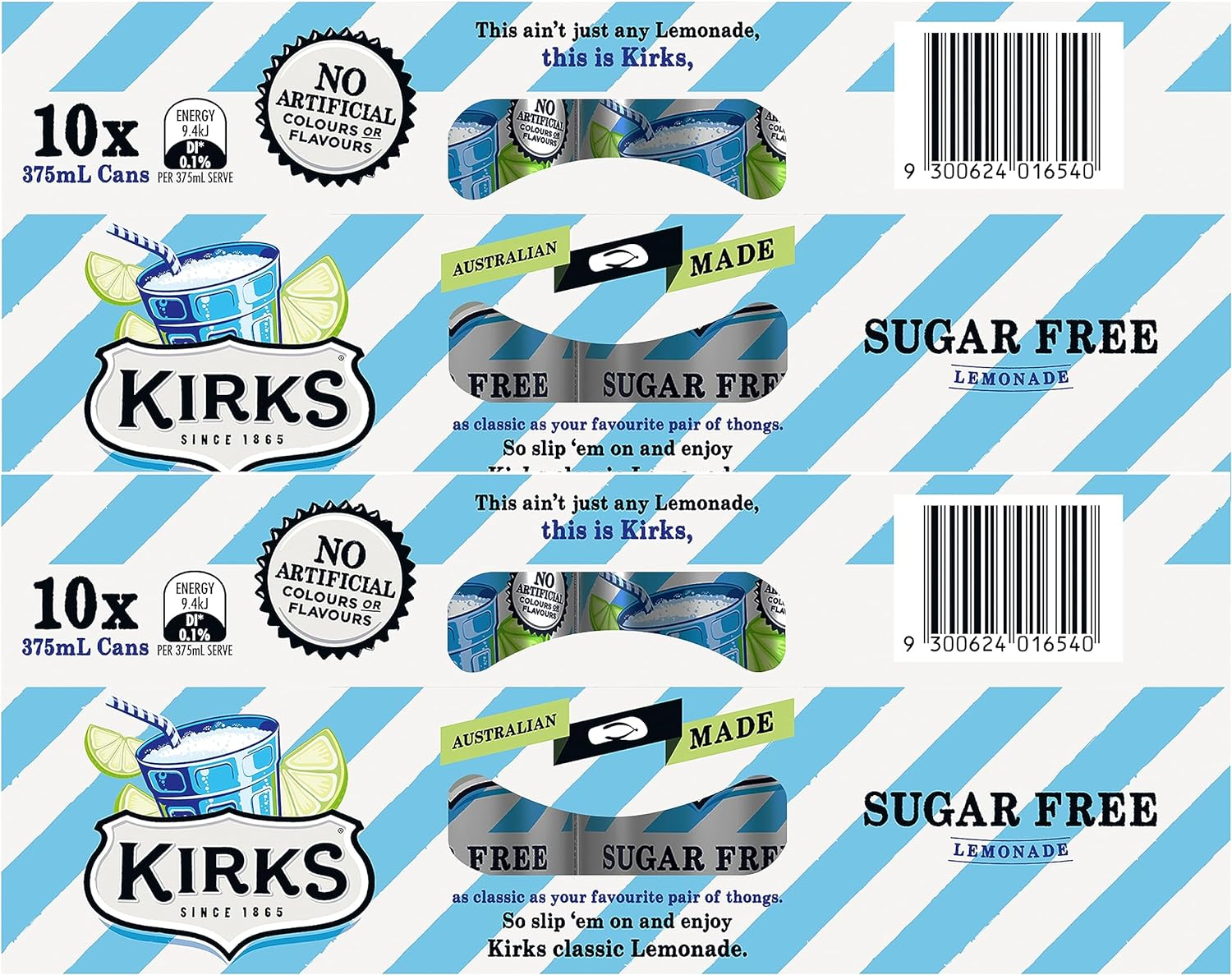 Kirks Lemonade Flavour Sugar Free Soft Drink Multipack Cans 20 X 375 Ml image number 4