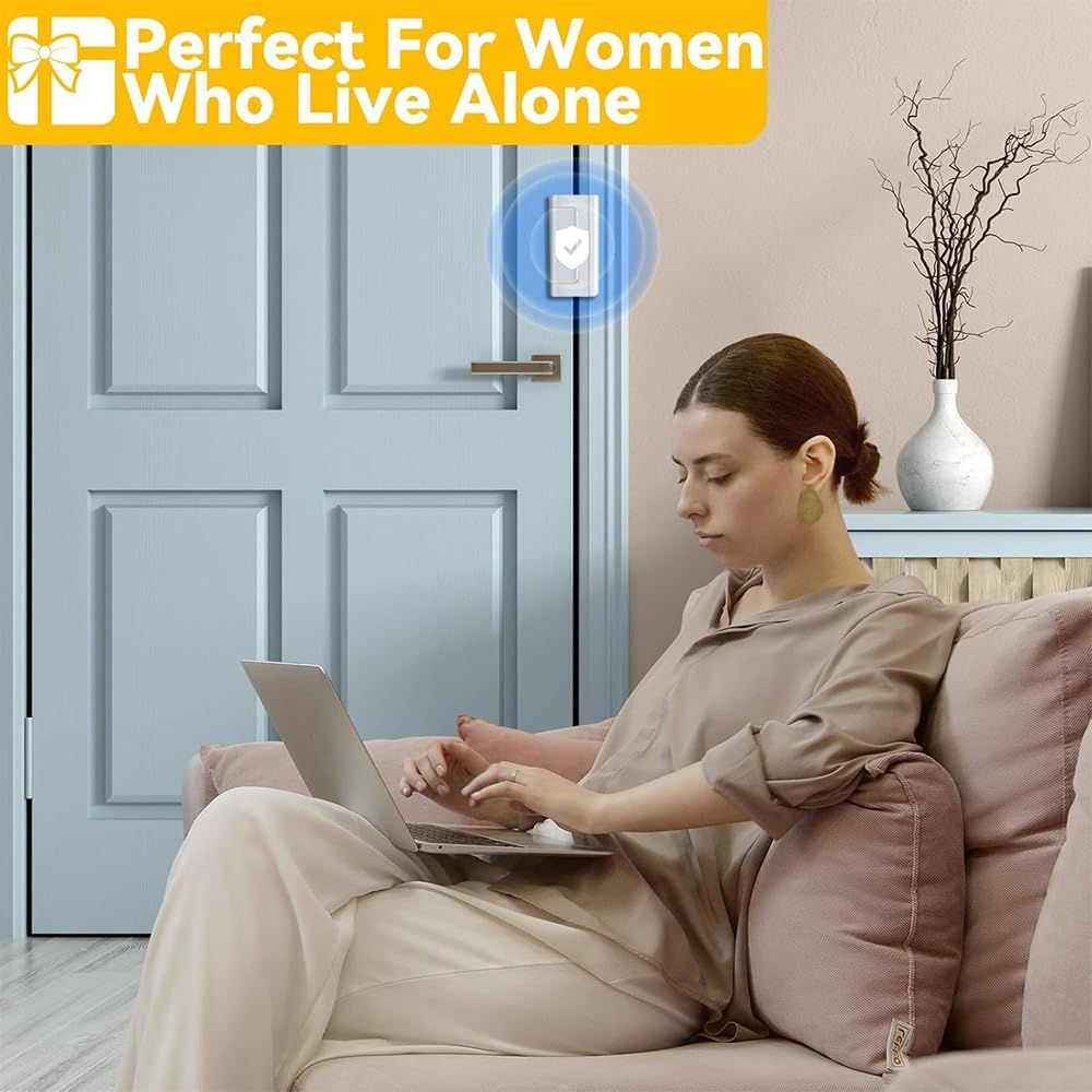 1 PCS Silver Home Security Door Lock with 5 Screws,Childproof Door Reinforcement Latch with 3" for Inward Swing Doors,Night Lock for Front Door Defense,Includes Frosted Silver Drill Bit image number 4