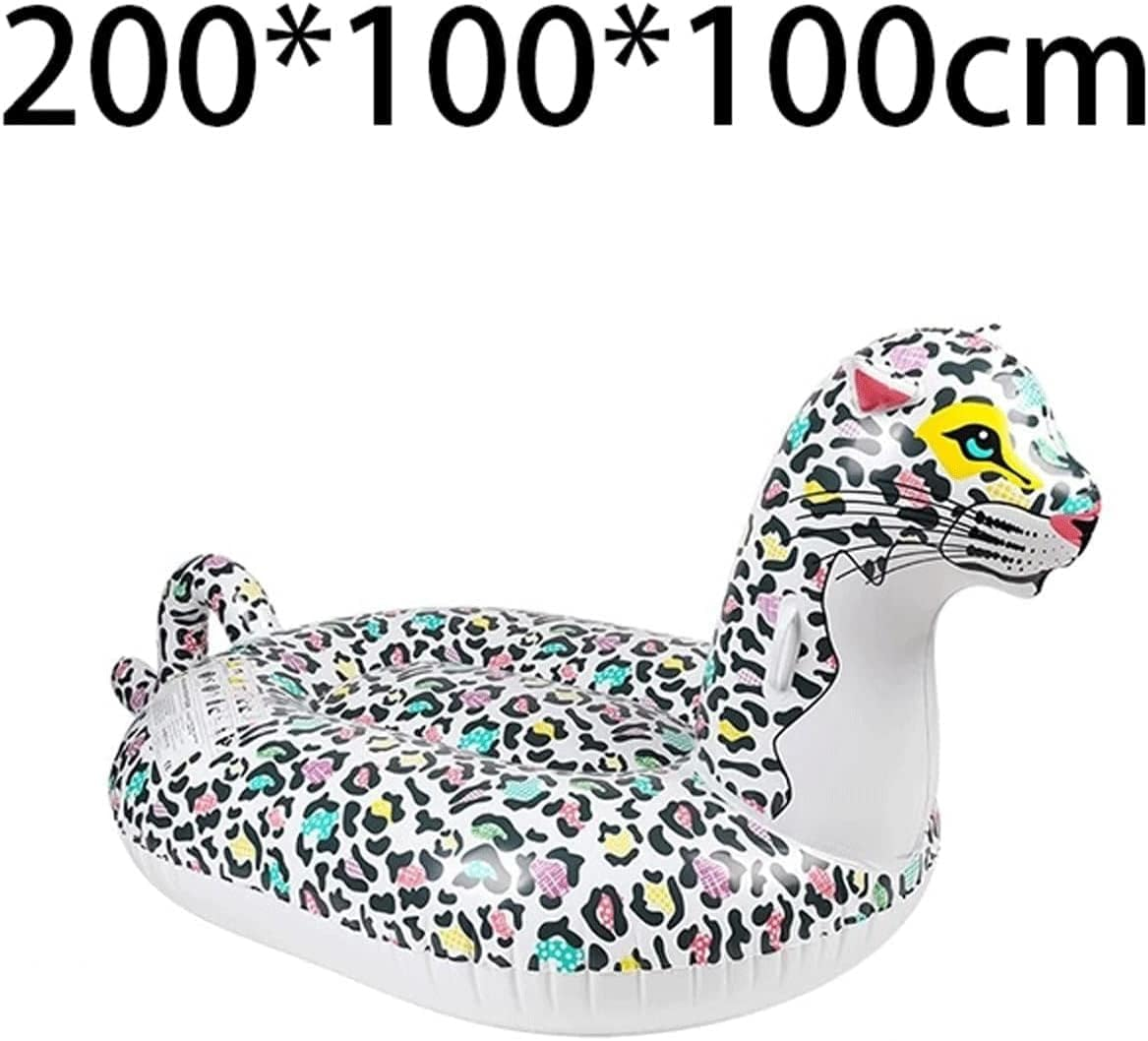 Leopard Shape Inflatable Mount Floating Row, Thickened Inflatable Pool Float with Handle, Summer Water Pool Toys for Adult image number 2