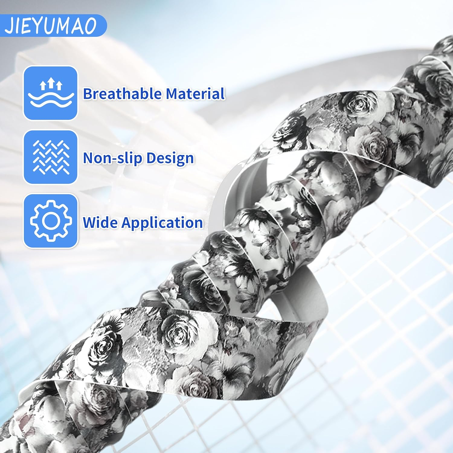 JIEYUMAO 12Pcs Pickleball Paddle Grip Tape, Multicolor Tennis Racket Grip Tape with Racket Grip Bands, anti Slip Tennis Overgrip Grip Tape Self-Adhesive Badminton Racket Grip Tape for Sport Fishing image number 6