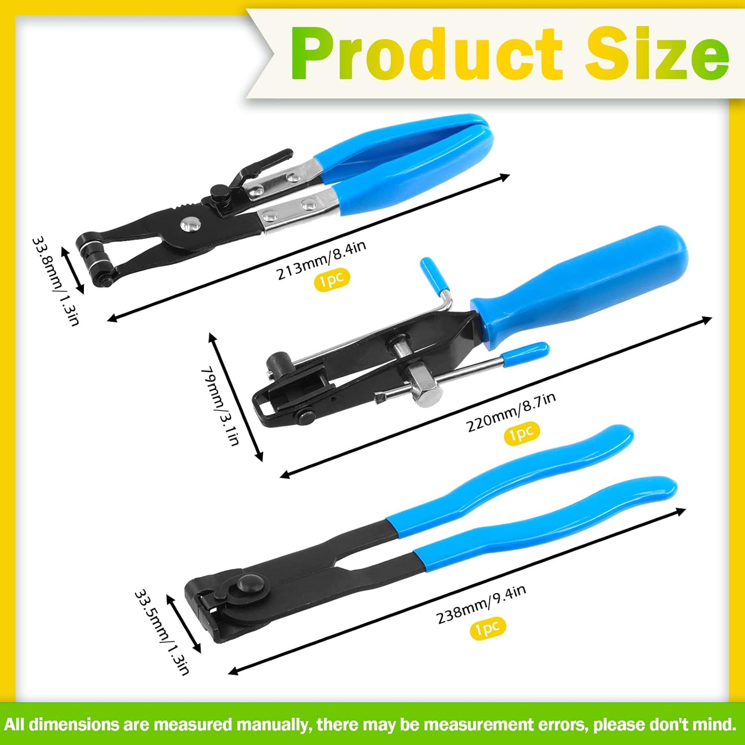 Keadic 3Pcs Universal Auto CV Joint Boot Clamp Pliers Tool Set Includes Ear Boot Tie Pliers Hose Clamp Pliers and Joint Banding Tool with Cutter, Car Repair Tool for Cooling System image number 5