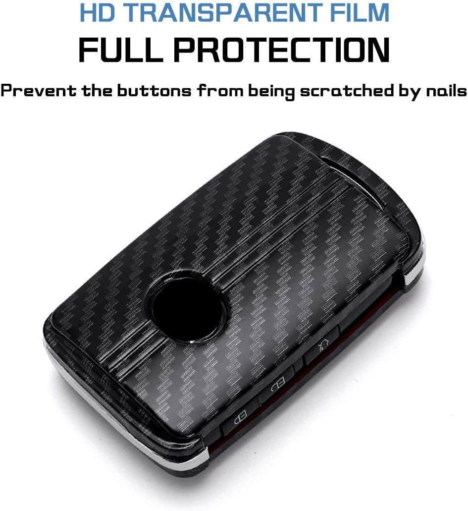 Ontto Car Key Case Cover Keyring Fit for Mazda 3 Alexa Mazda 3 CX-30 CX-5 CX-9 Mazda 3 Sedan 2019 2020 ABS Key Box Keychain Key Shell Key Holder Accessories Protector 2/3/4 Button Carbon Black image number 5