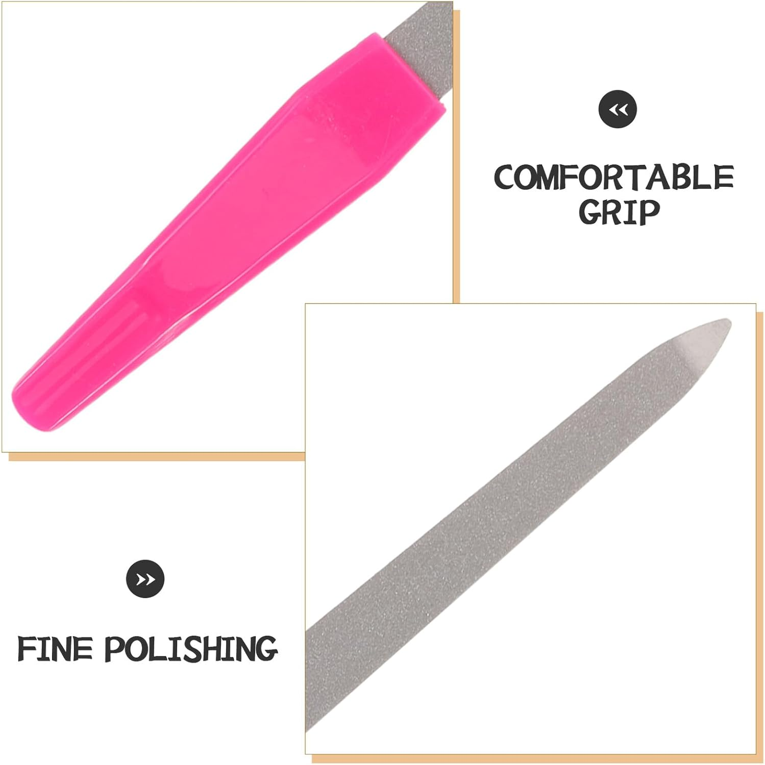 PENIKOKO 10Pcs Stainless Steel Nail File with Ergonomic Plastic Handle Double-Sided Buffer for Coarse and Fine Filing Manicure Tools for Natural Nail Grooming at Home and Salon Use image number 1