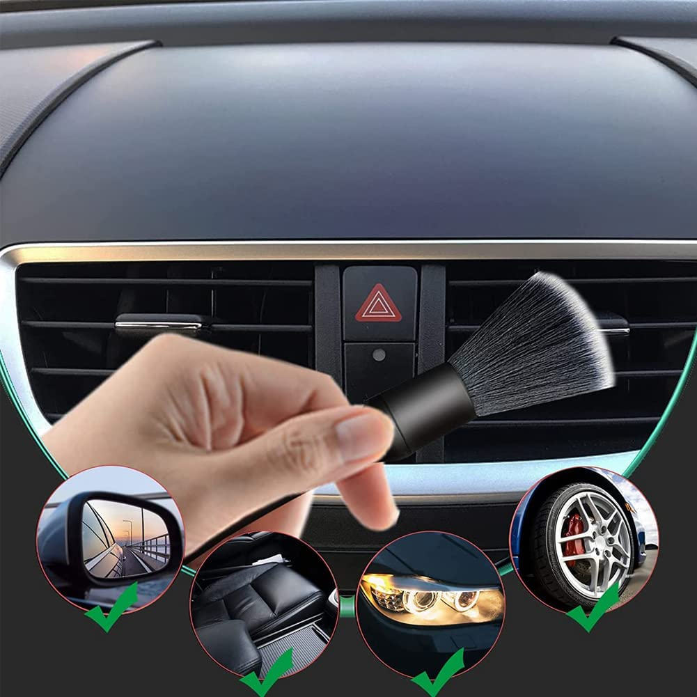 Car Detailing Brushes Set, Pyhot 3 Pack Car Interior Cleaning Tool, Car Detailing Brushes Interior Duster,Auto Interior Soft Bristles Cleaning Car Detailing Brush Dusting Tools