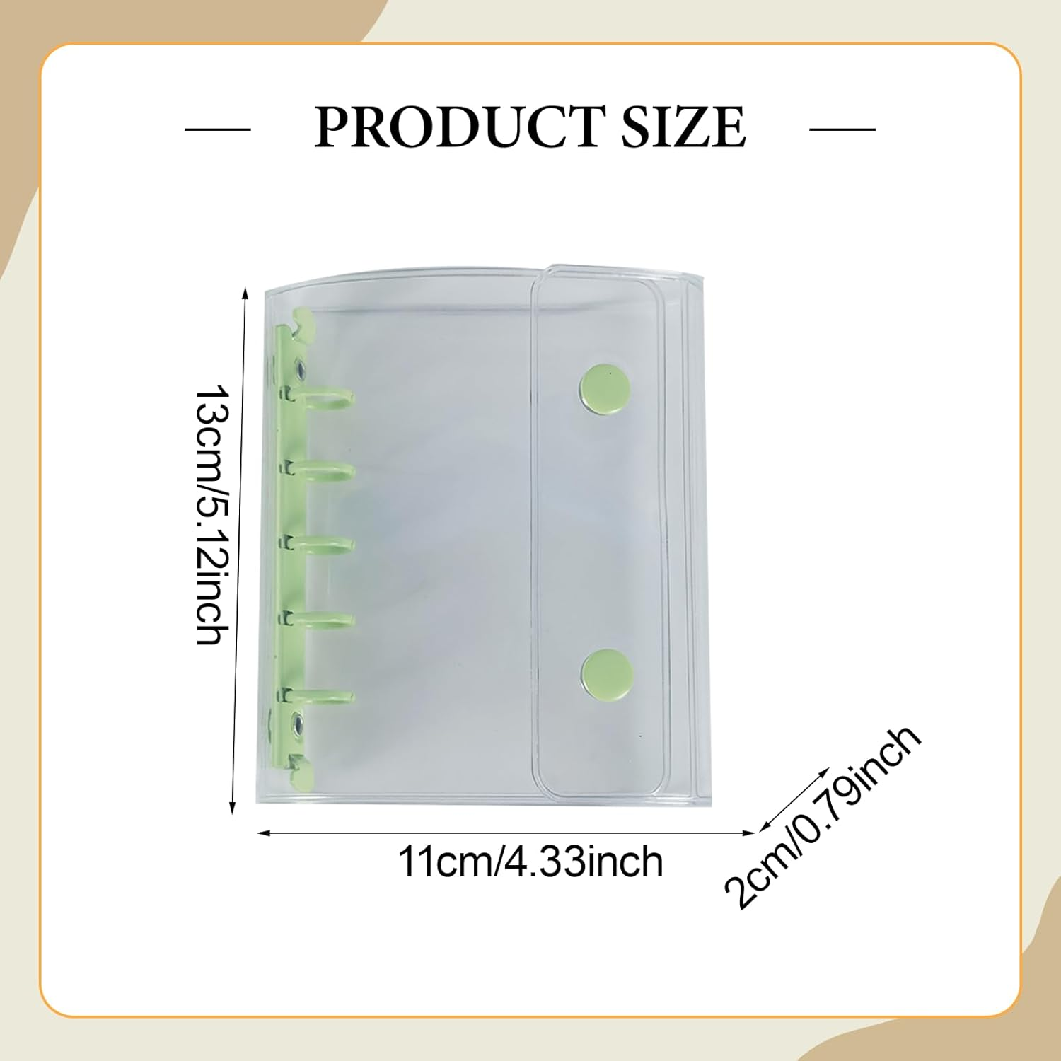 Binder Notebook Covers with Blank Inner Papers 5 S Protector Clear round Binder Cover for Travel Vacation Pictures, Green - Blue image number 3