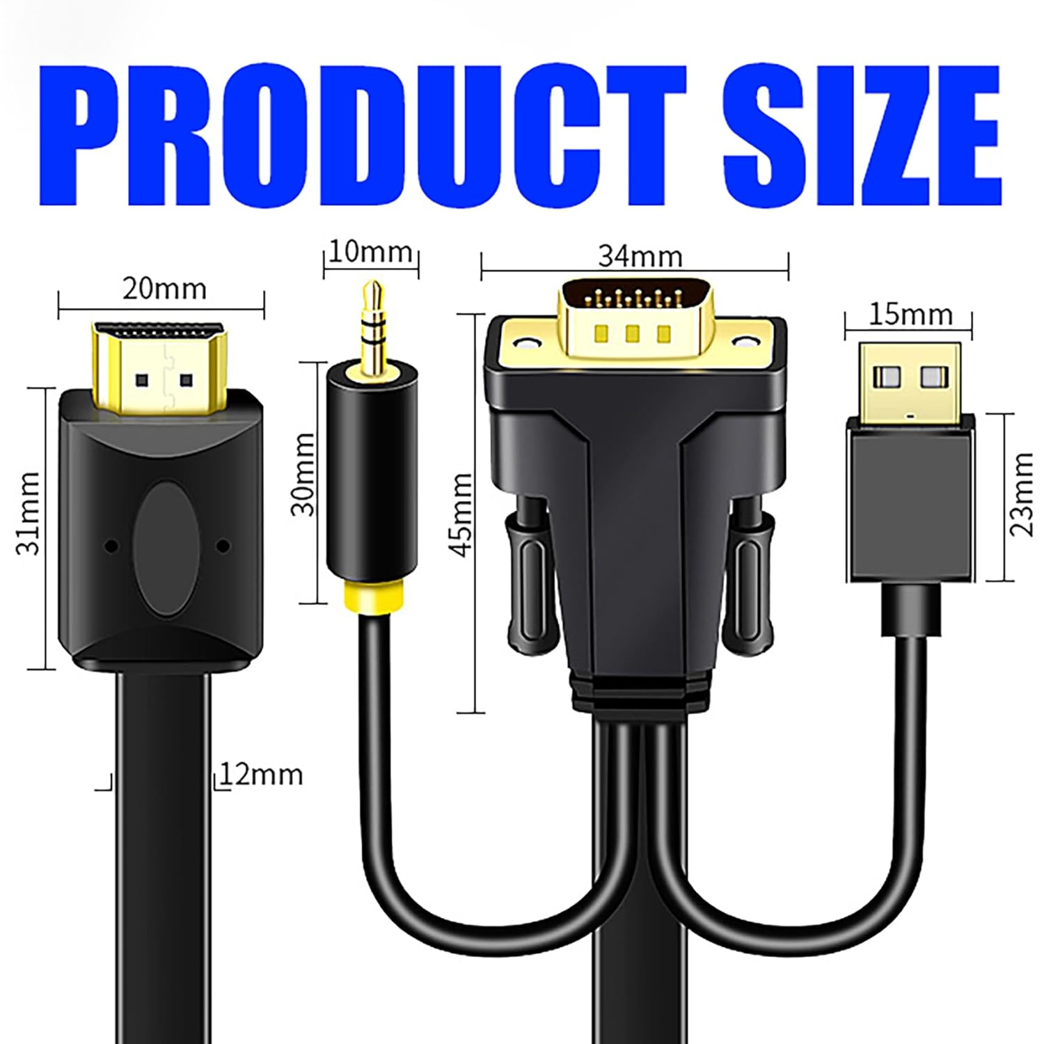 Tunghey VGA to HDMI Cable with Audio (Not HDMI to VGA), 1080P HD VGA to HDMI Adapter Cable, VGA Male to HDMI Male Cord for VGA Computer/Laptop to HDMI Monitor/Tv (2M) - 2M image number 6