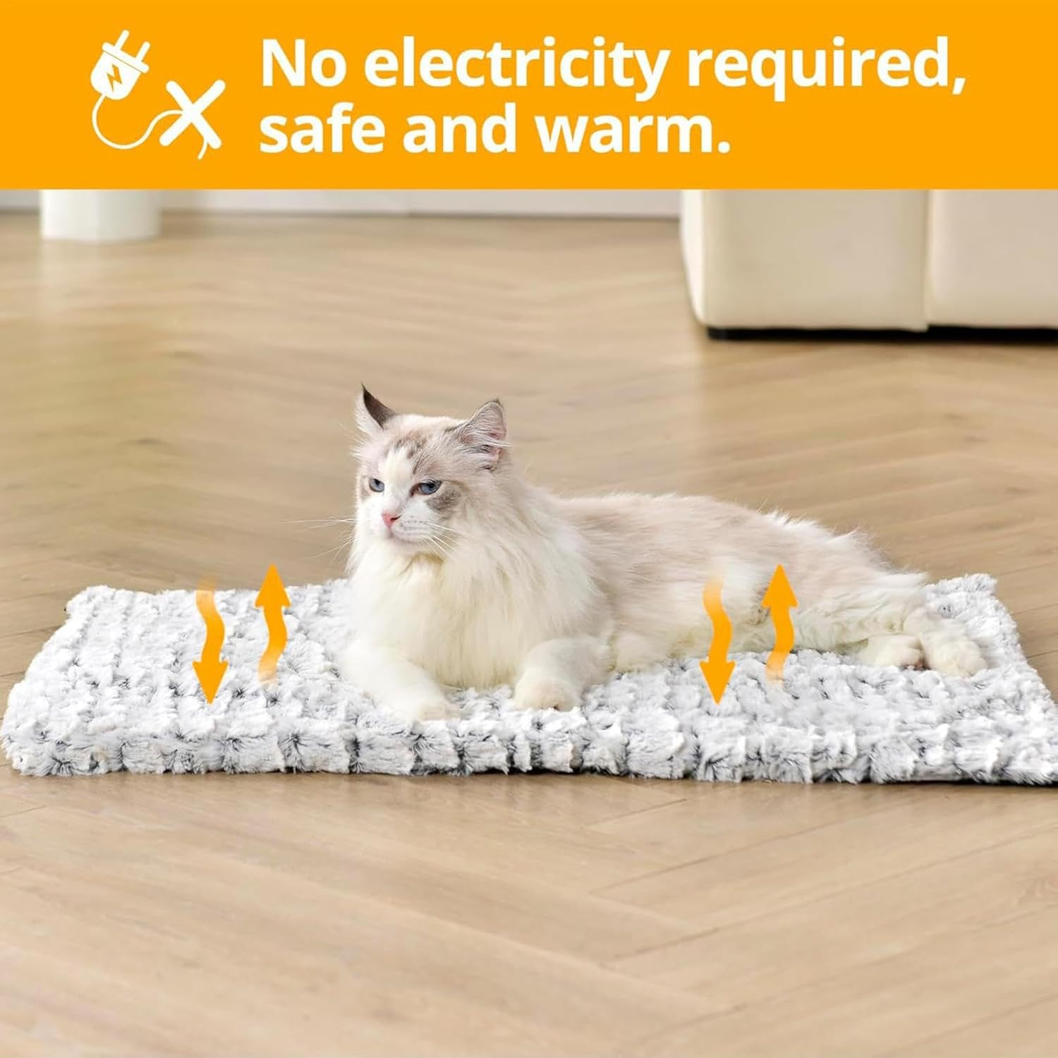 Generico Warm Cat Bed | Self-Warming Pet Pad for Cats and Dogs | Soft Thermal Cat Bed Pad with Removable Cover, Cozy and Heated Pet Warmer Mat for Indoor Cats, Dogs, for Home, Living Room, Bedroom image number 2