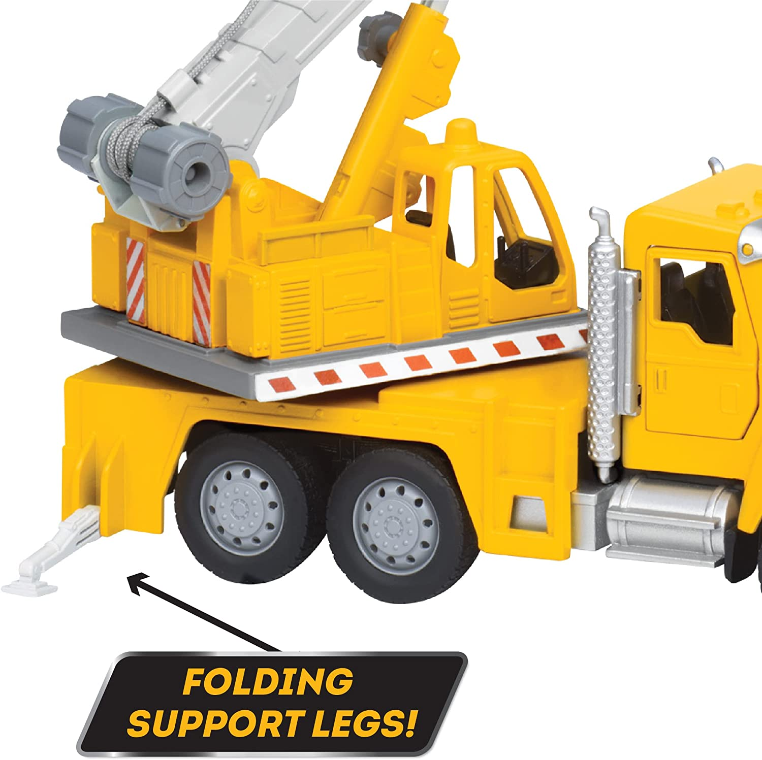 Driven by Battat &ndash; Crane Truck Toy for Kids &ndash; Construction Vehicle Toy &ndash; Movable Parts &ndash; Lights & Sounds &ndash; 3 Years + &ndash; Micro Crane Truck image number 1