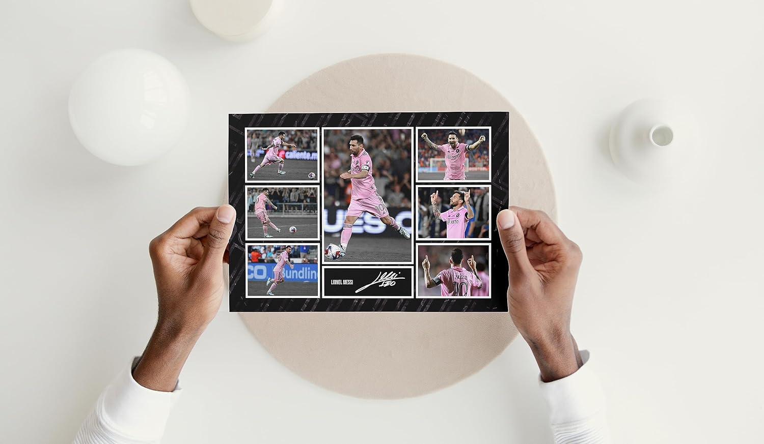 RJR PRINTS Lionel Messi - Miami Signed A4 Montage Photo Print Pre Printed Signature Autograph Football Gift image number 3