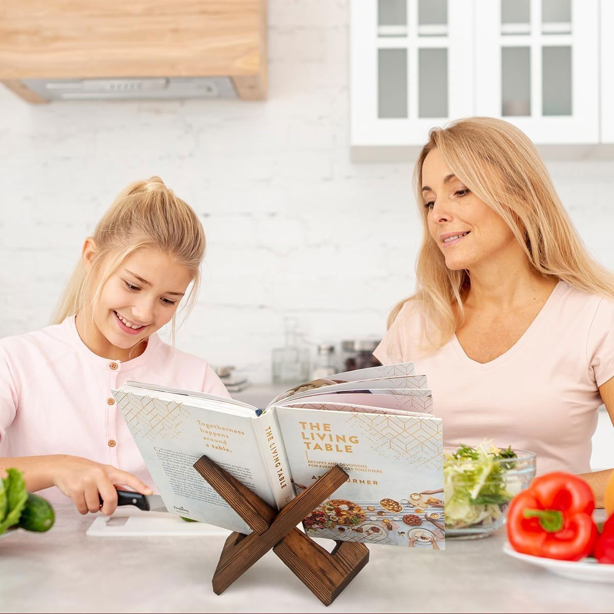 AIMALL Solid Wood Flat Bracket, Modern Simple Menu and Record Stand, Household Reading Rack, Fits Items up to 8.5 Inches image number 2