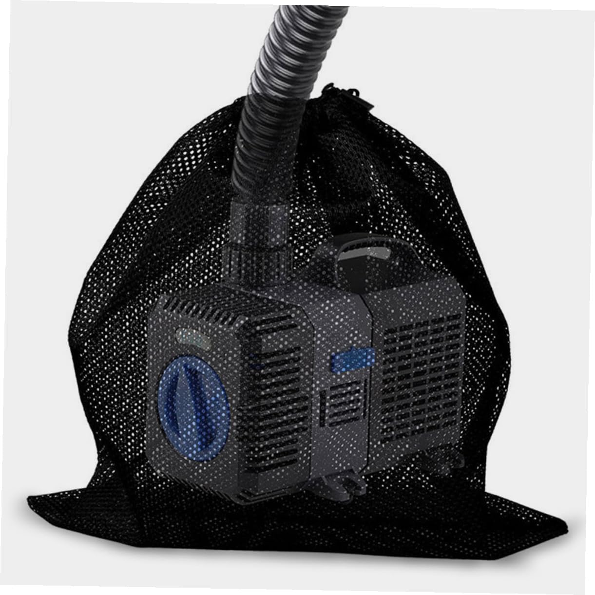 Large Pump Filter Bag Black Polyester Mesh with Drawstring Fine and High-Efficiency Water Filtration Barrier for Outdoor Pumps and Biological Filter Media image number 5
