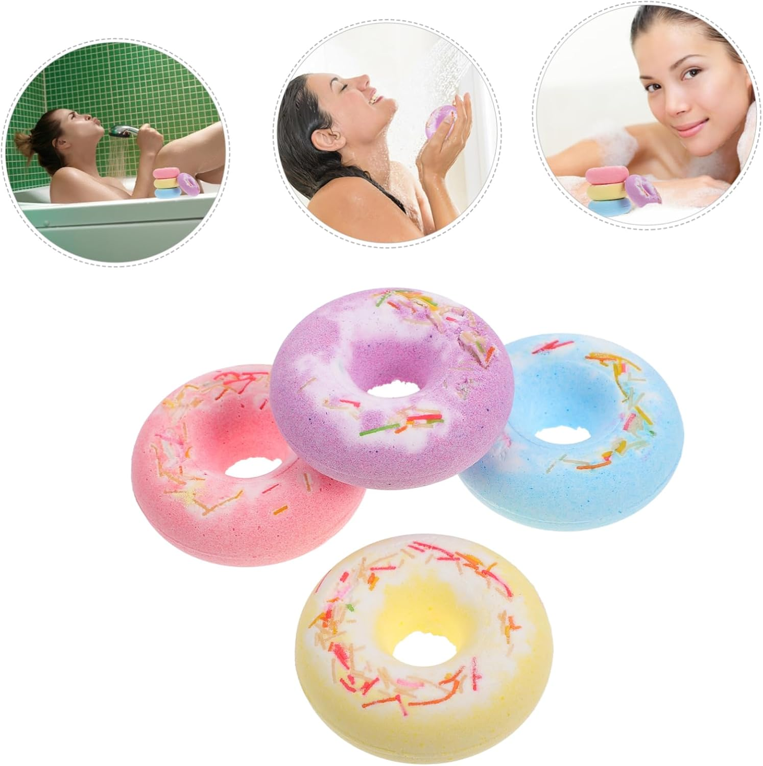 OHPHCALL Natural Bath Salt 4 Pack Cake Shape Skin Softening Nourishing for Relaxing Spa Random Color image number 4