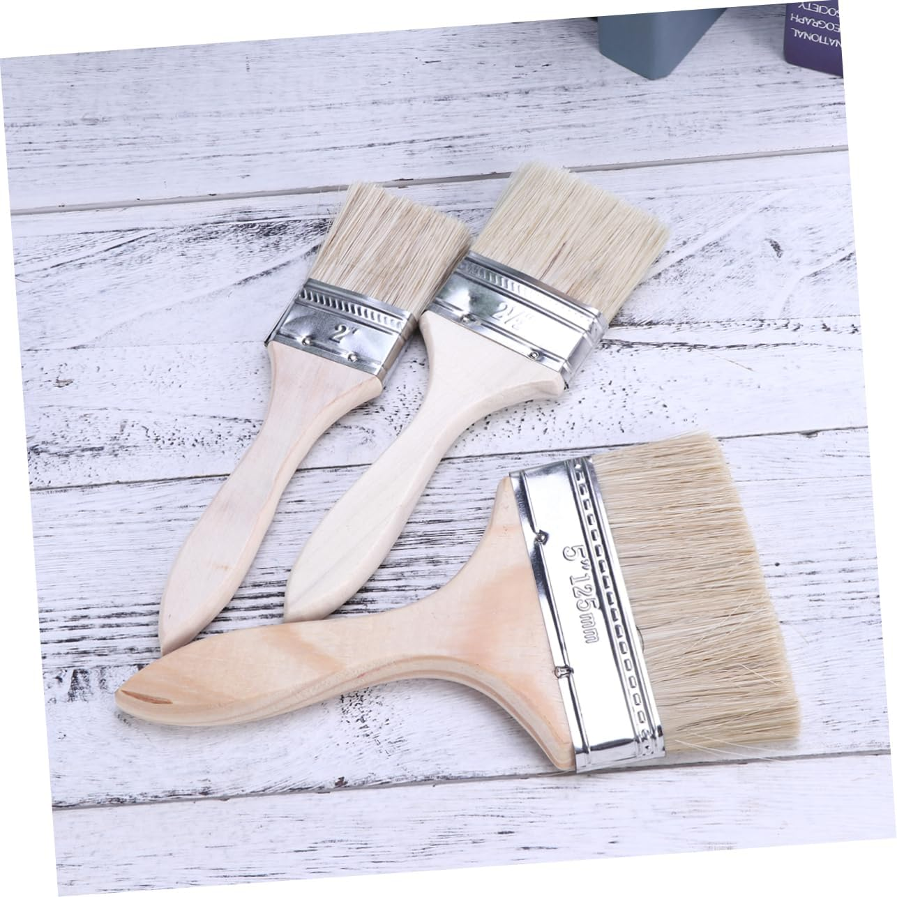 WOONEKY Thickened Painting Chip for Adhesives Paint Touchups Oil Paint Brush for Wood and Surface image number 4