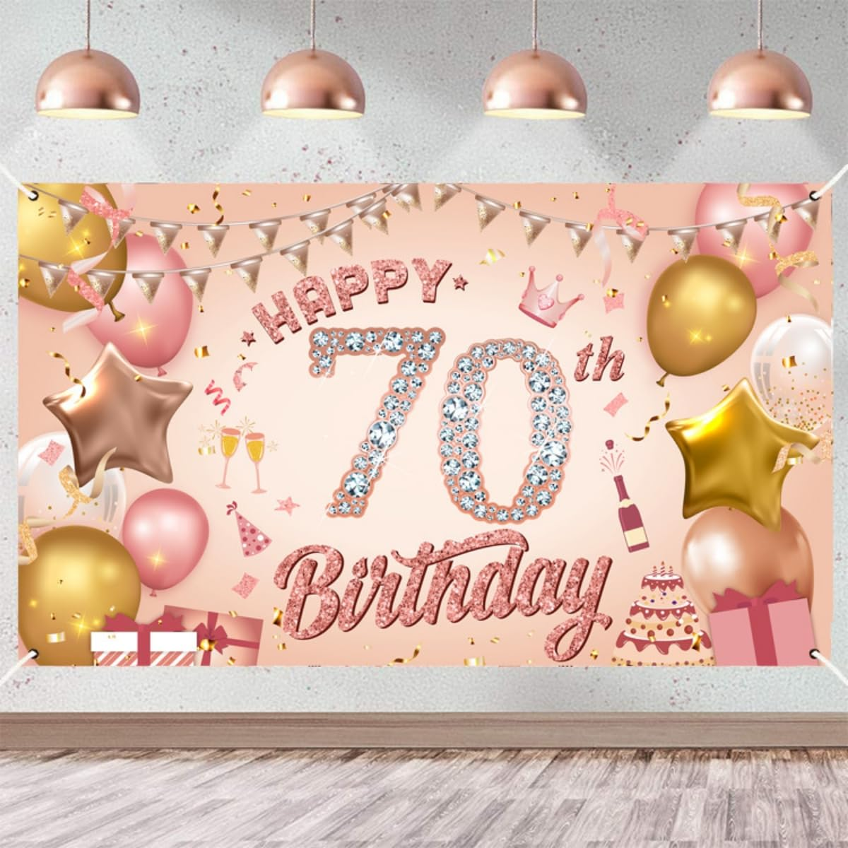 Costume Bay Happy Birthday Backdrop Banner 180 * 110 Cm Large Background Cloth Photo Party Large Decoration Sign for Birthday Party (Pink - 16Th, ONE) - Pink - 13Th image number 5