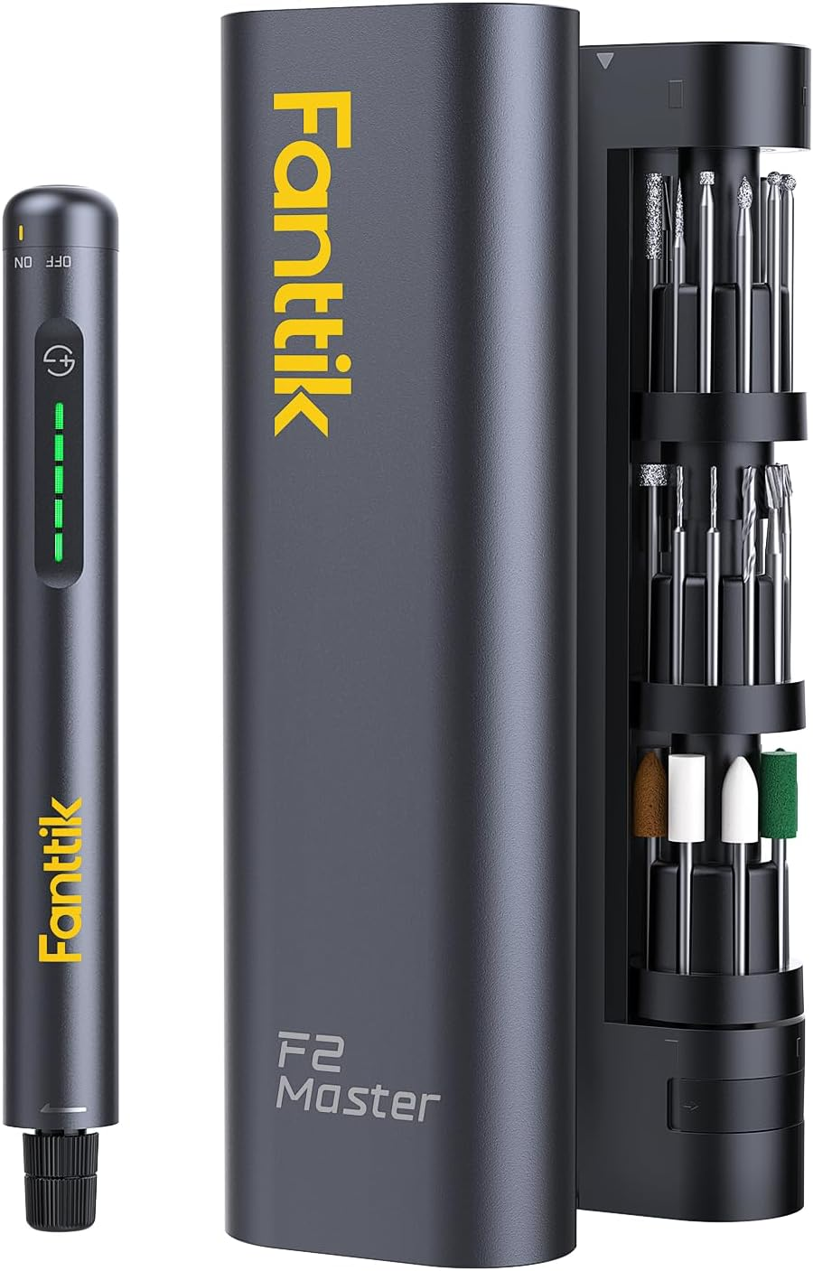 Fanttik F2 Master Mini Cordless Rotary Tool Kit 4V, Neopulse Motor, 5 Variable Speed, 25000 RPM, Revostor Hub, 35 Accessories, Power Tool for Sanding, Polishing, Drilling, Carving, DIY Crafts image number 4