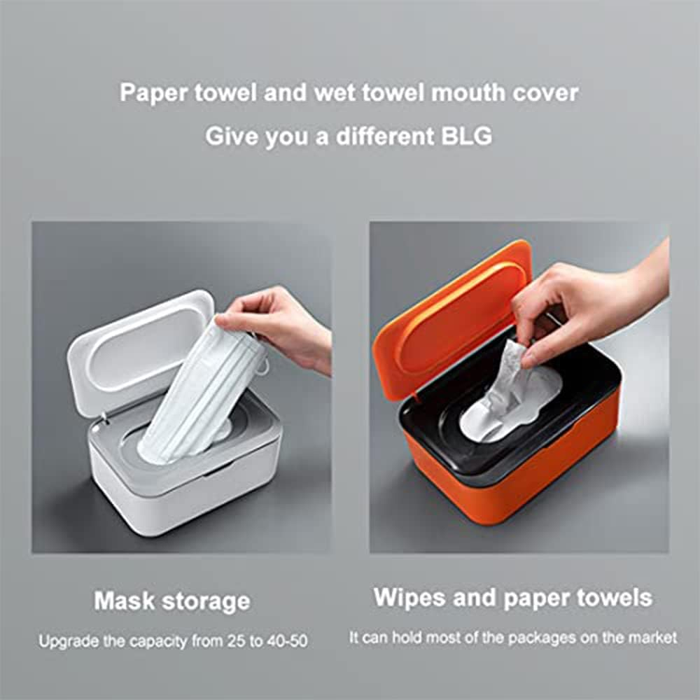 Wet Wipe Dispenser,Baby Napkin Storage Box Holder Container Dust-Proof Wet Tissue Box for Home, Office (Gray) image number 2