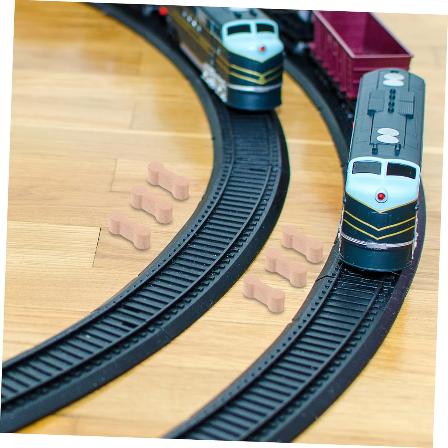 NAMOARLY 10Pcs Wooden Train Tracks Connectors Track Connectors Wooden Train Connectors Adapters image number 1