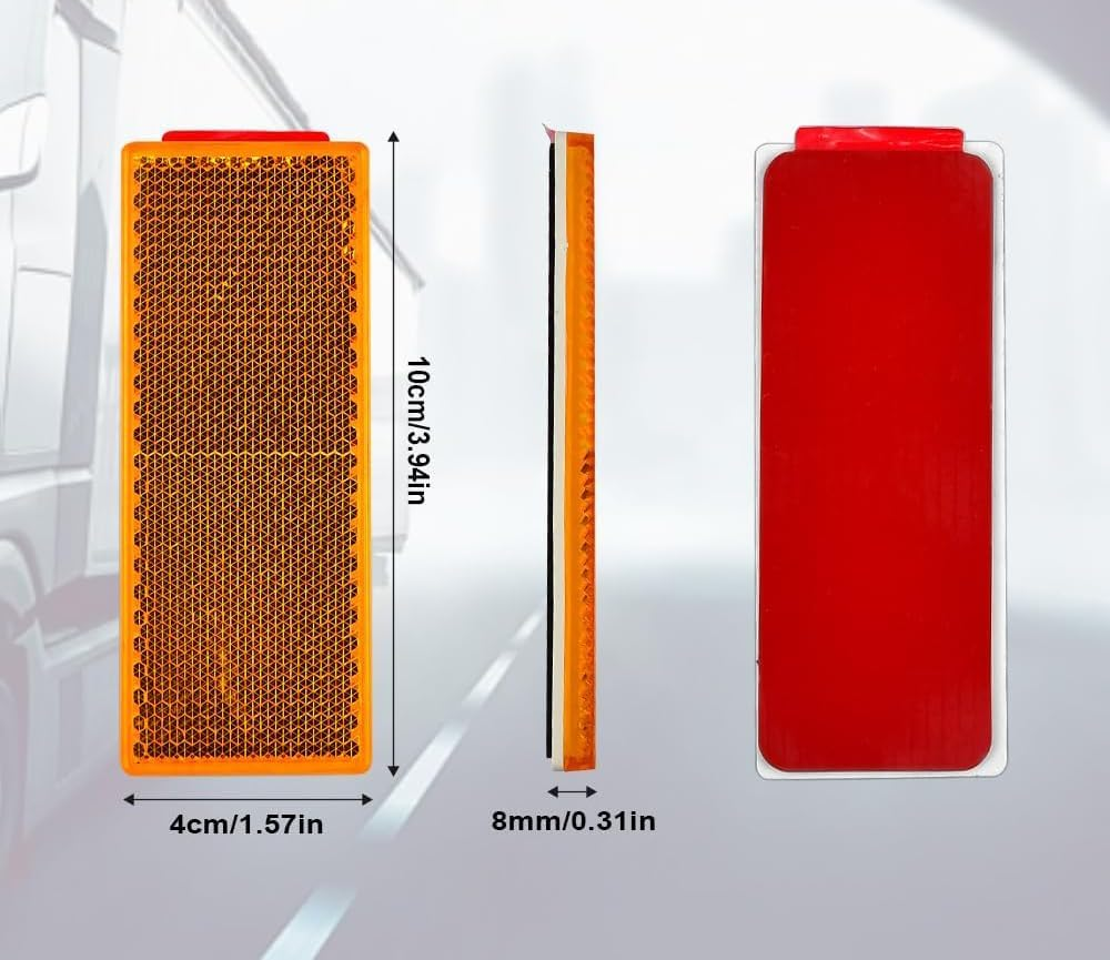 Reflectors Self-Adhesive Rear Reflector Cat'S Eye Reflector Self-Adhesive Cat'S Eye Reflector for Gate Posts Fences Truck RV Caravan image number 3