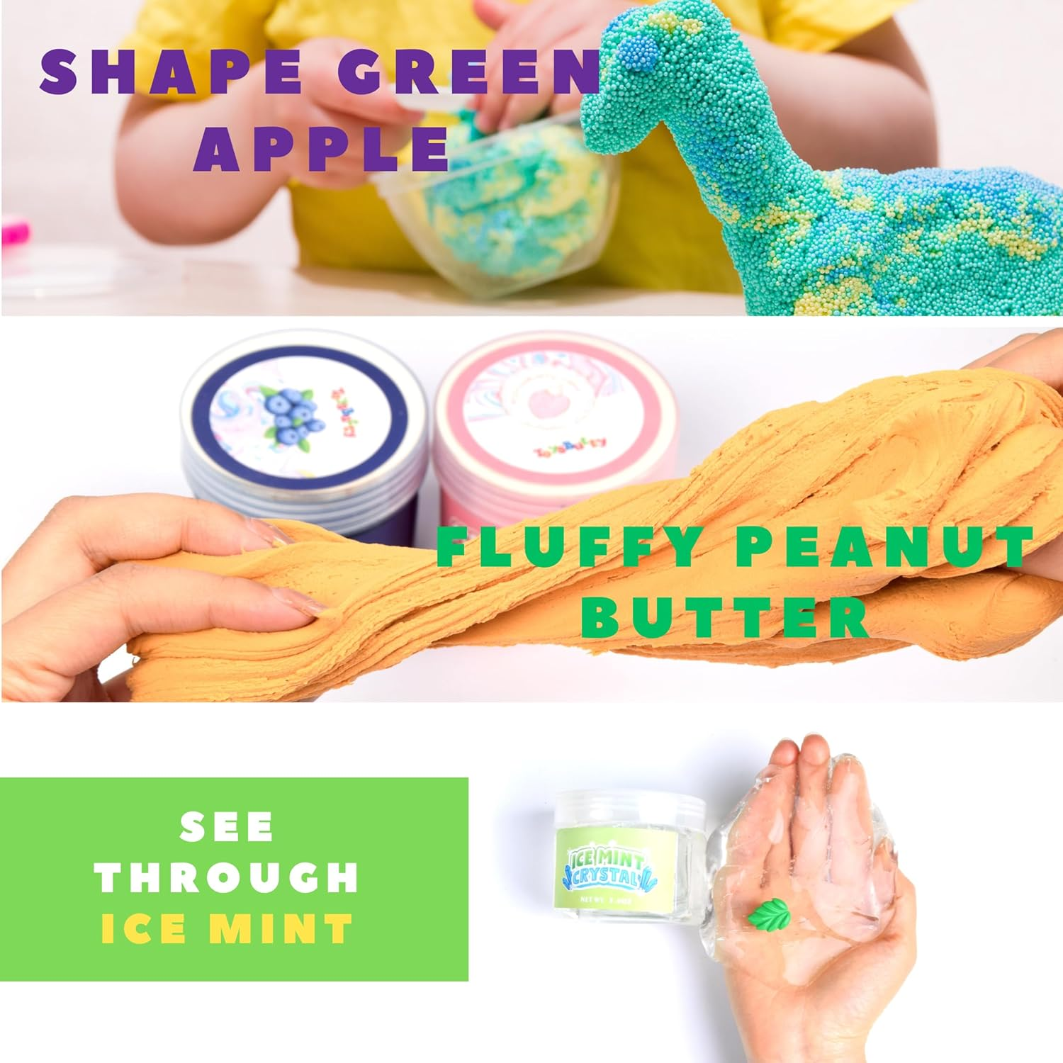 Toysbutty Make Slime Kit for Girls Boys, 6 Pack Different Scented & Premade Slime in 28 Oz Containers with Fruit Charms, Fluffy, Glitter, Butter, Green, Clear Crystal Slime, Art & Crafts Toys for Kids