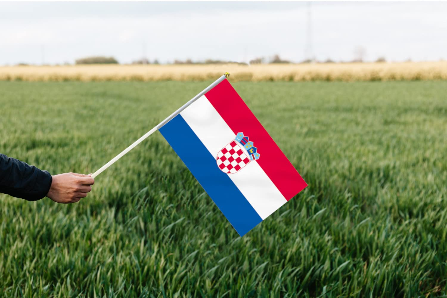 10 PCS Handheld Croatia Flag,8.5&times;5.5 Inch Hand Held Mini Croatian Flags Banner for Indoor Outdoor Parade Waving the Tlag and Shouting