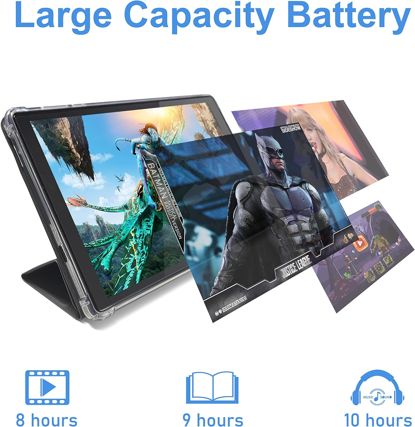 Android 13 Tablet,10 Inch Tablets with Protective Case, Quad Core Processor, 5.0MP Front+8.0Mp Rear Camera, 5000Mah Bluetooth IPS Tablets, Wi-Fi Tablet image number 4