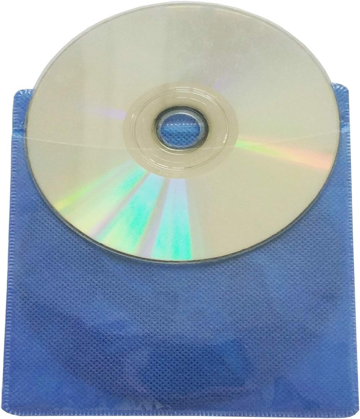 100 Pack Premium CD DVD Sleeves,Thick Non-Woven Material Double-Sided Refill Plastic Sleeve for CD and DVD Storage Binders Disc Case (Blue) - Blue image number 3